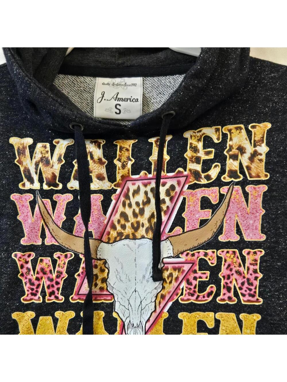 Women's Black and Multi Hoody